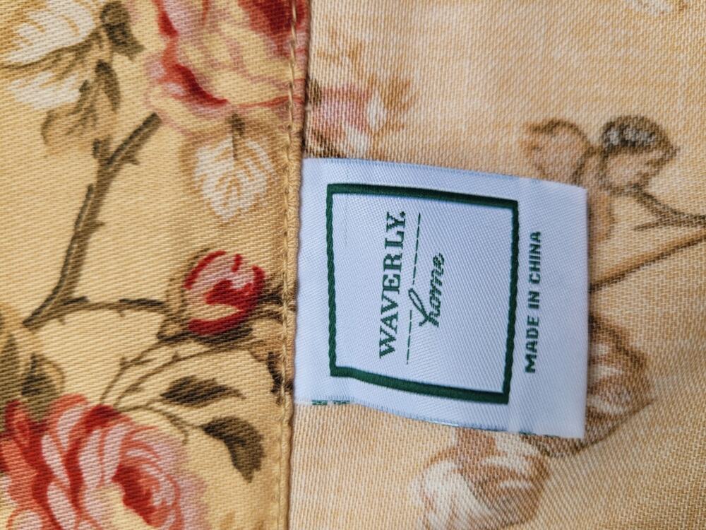 Vintage Waverly Home Rose Floral Ballon Valence Curtain 28x36